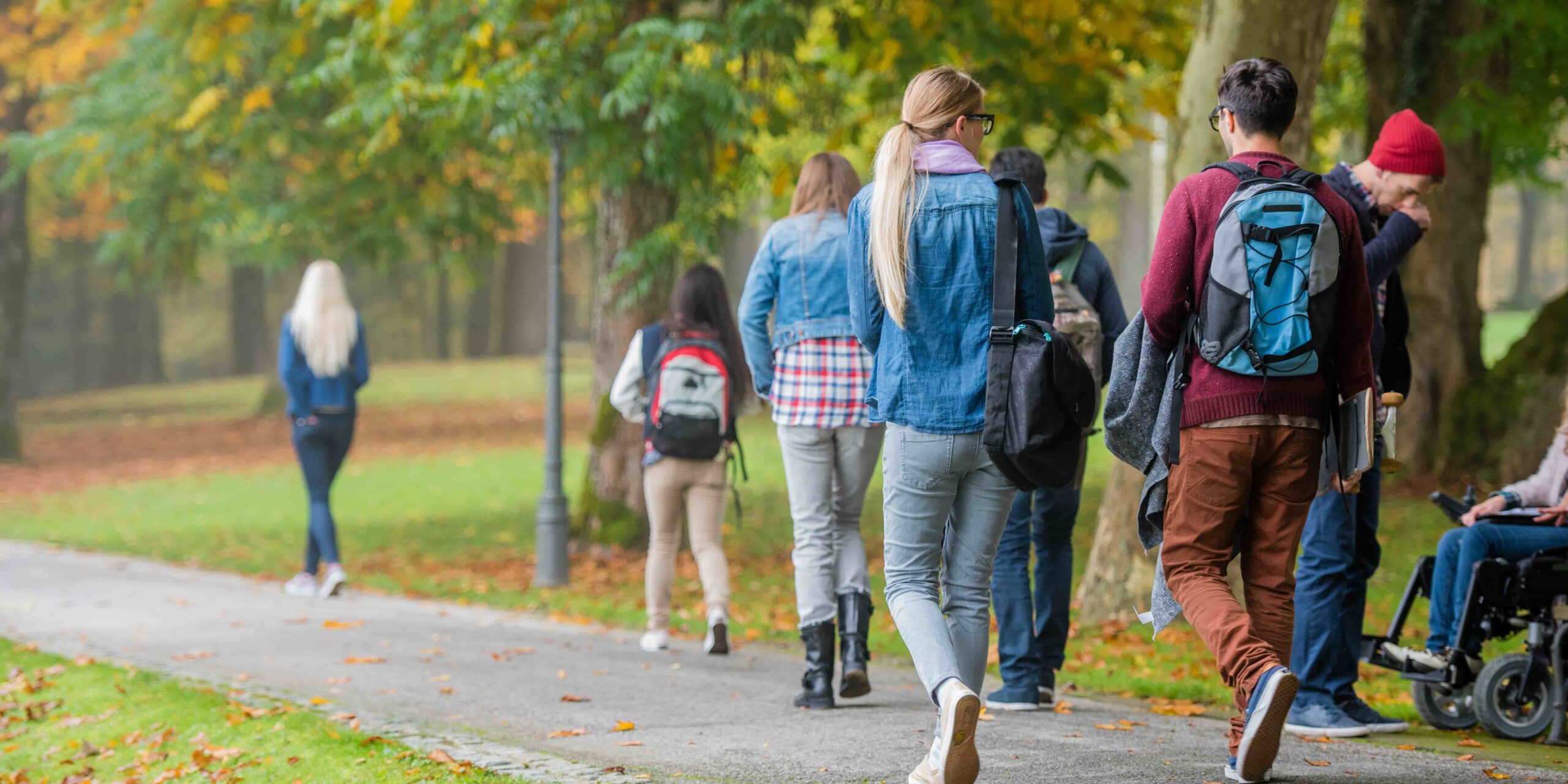 Students walking to college